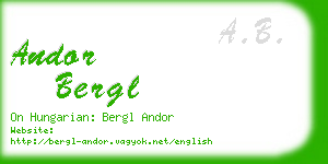 andor bergl business card